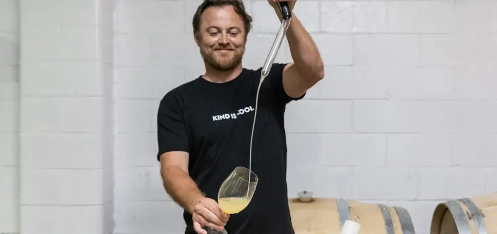 Rich Done making his wine